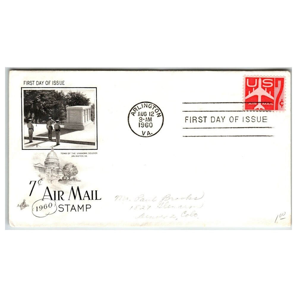Scott #C60 1960 7c Air Mail Eagle First Day Cover FDC Artcraft